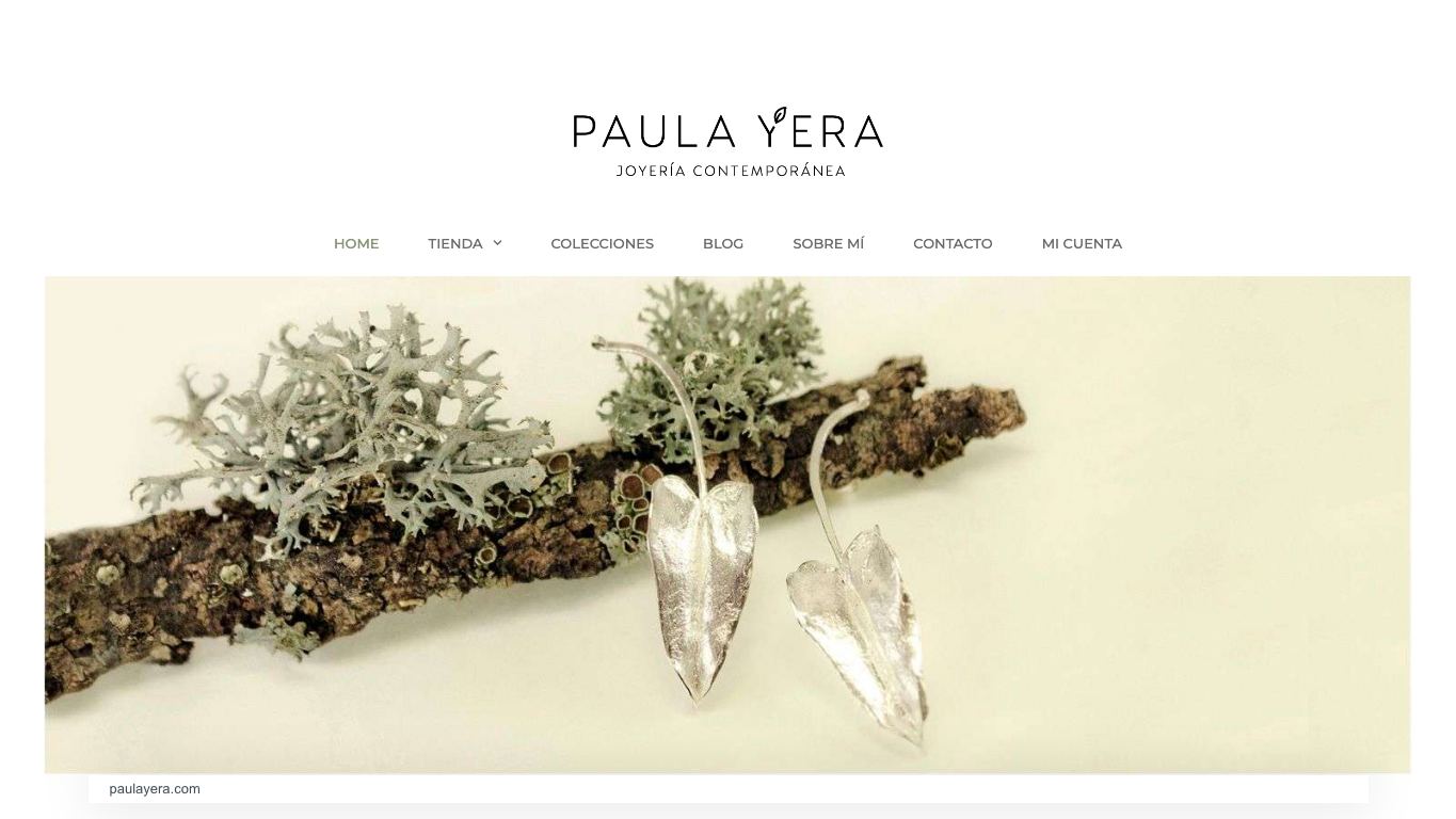 Captura real de la home de Paula Yera