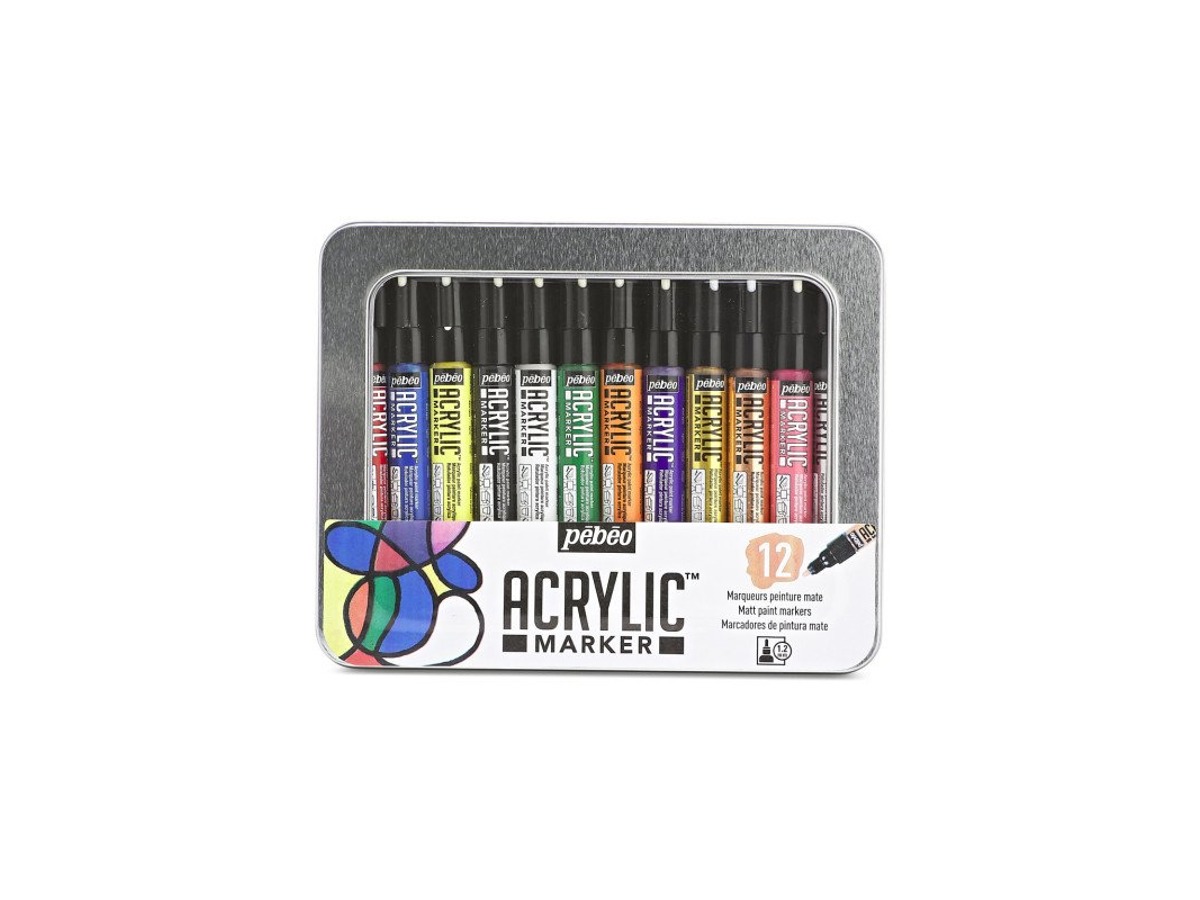 Metal Box Acrylic Marker 12 units
