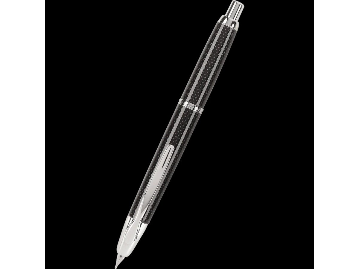 Pilot Vanishing Point Fountain Pen - Black Carbonesque - Rhodium Trim