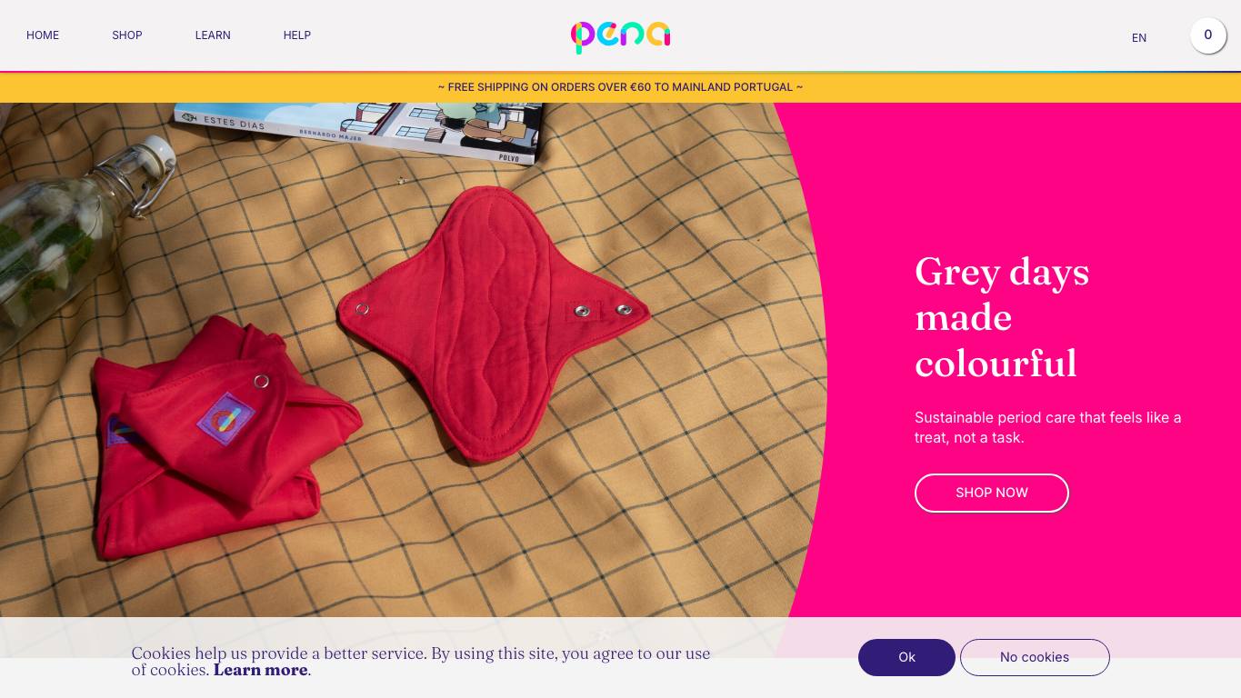 Captura de pantalla de la home de Pena