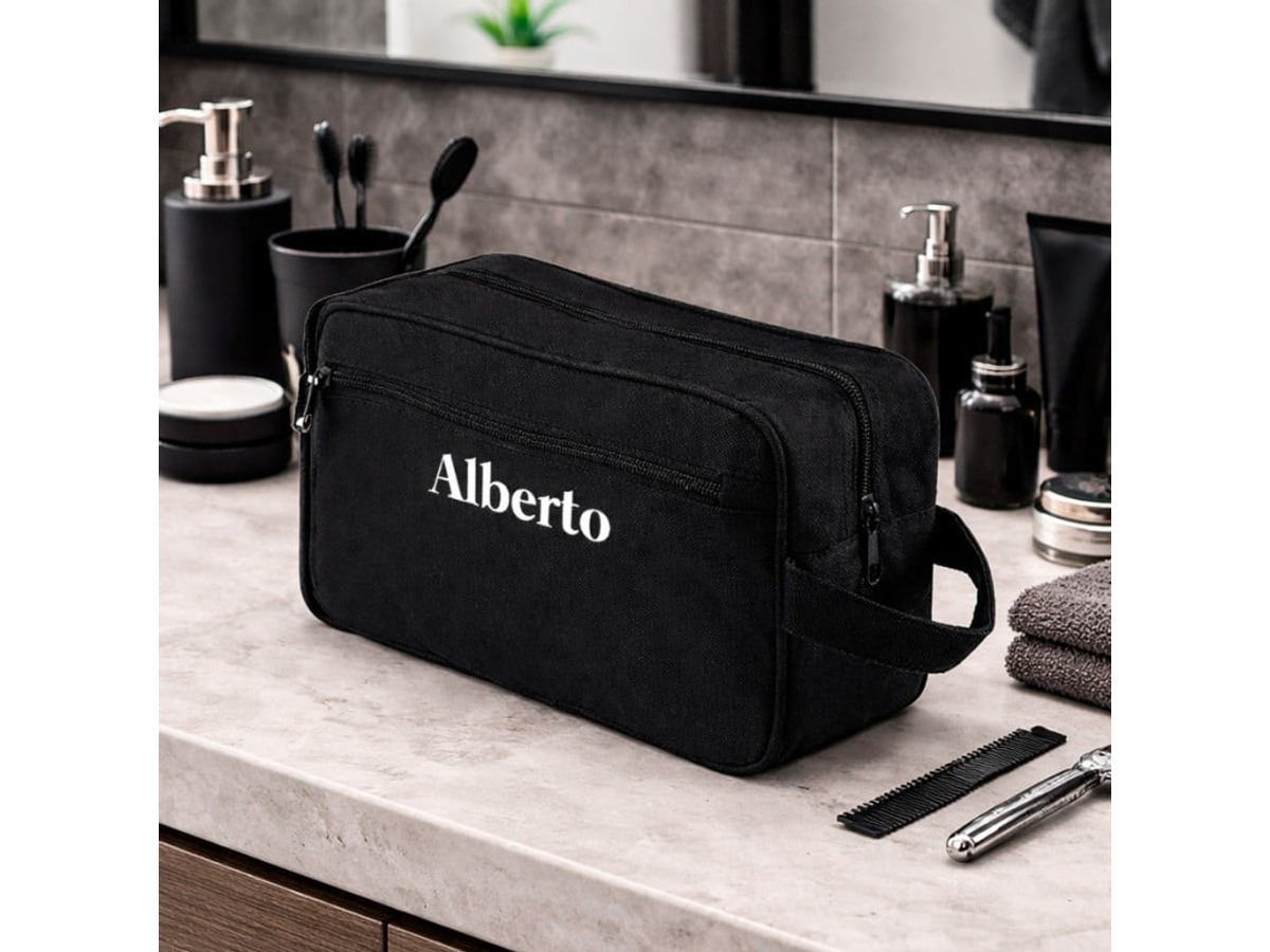 Neceser personalizado negro para hombre