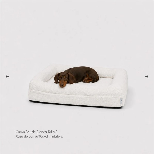 Cama Ortopédica Viscoelástica – Bouclé Blanca