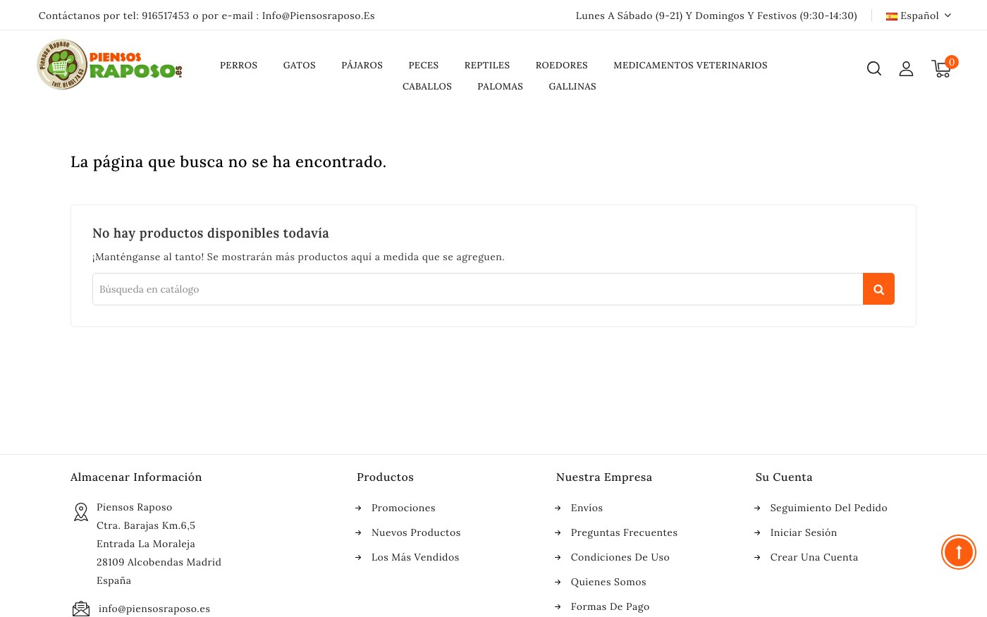La página que busca no se ha encontrado.