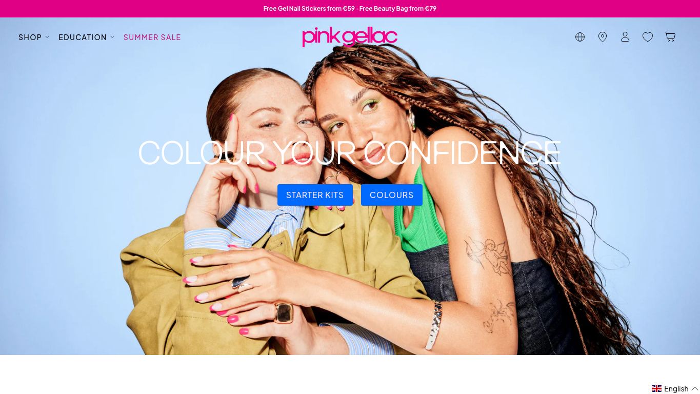 Captura real de la home de Pink Gellac