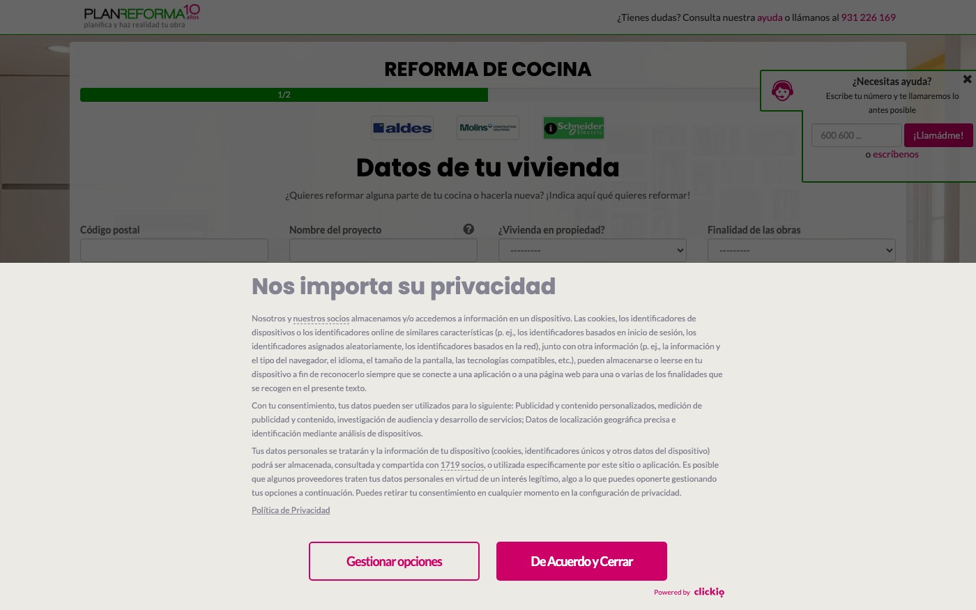 Calculadora de reforma de cocina