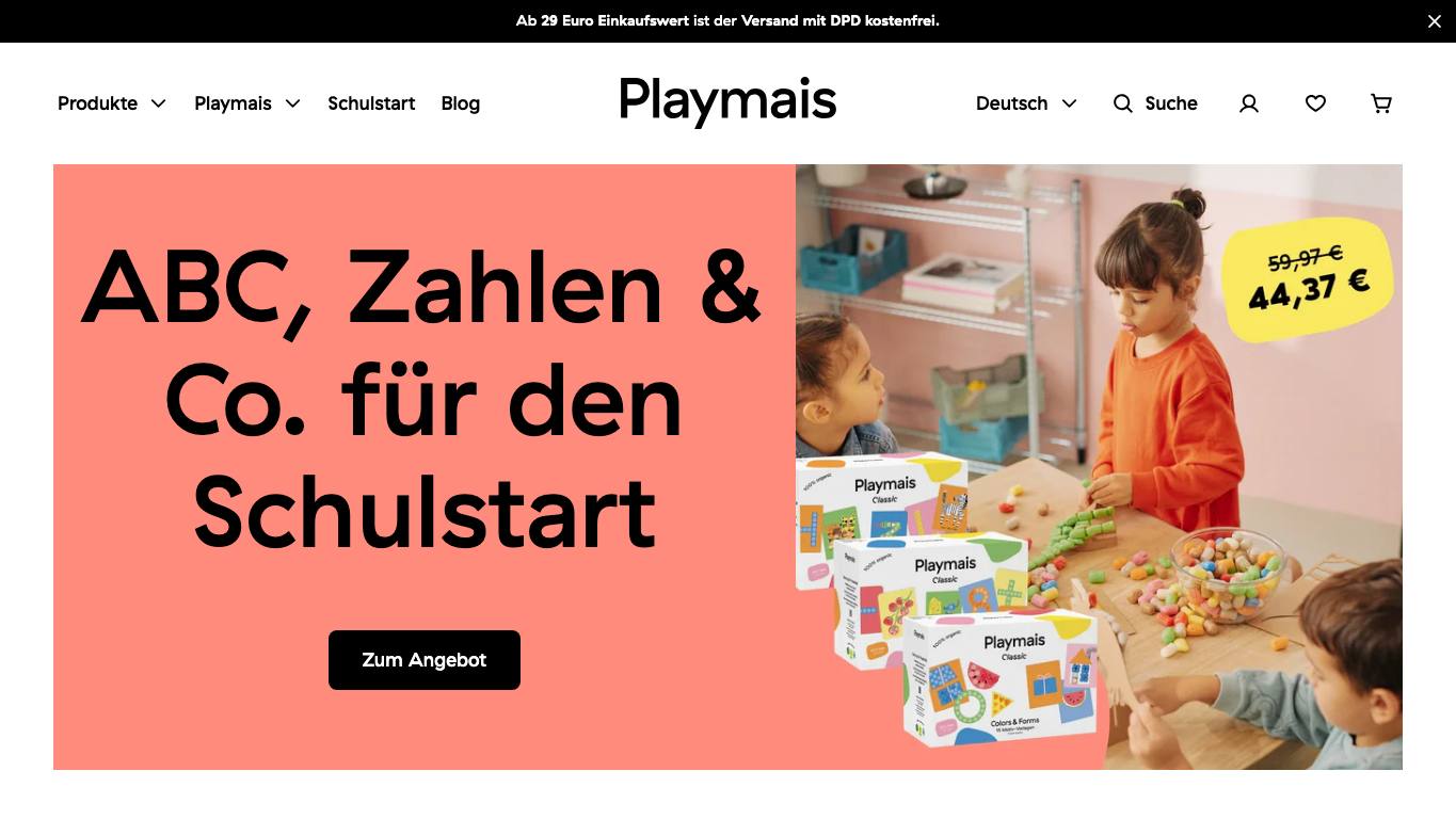 Captura de pantalla de la home de PlayMais