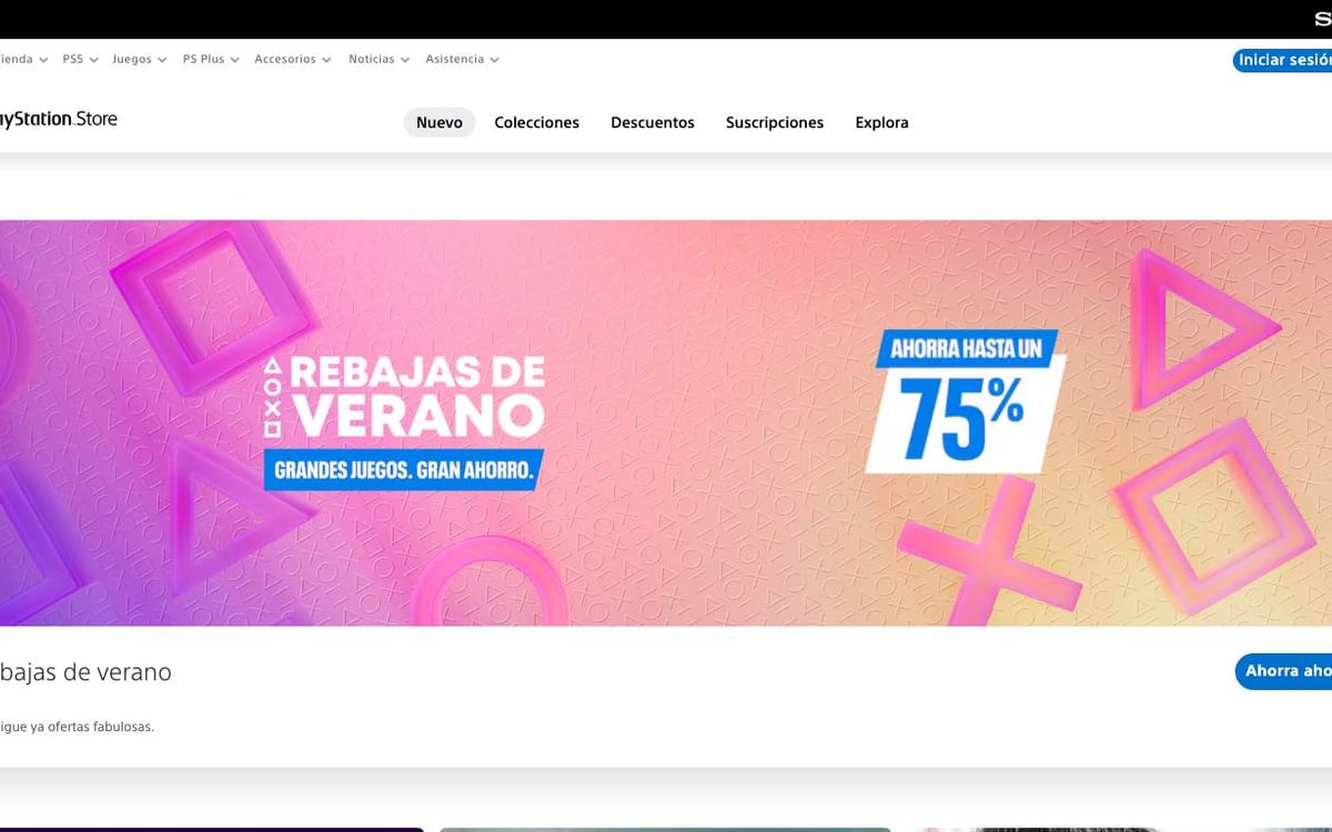 Captura de la home de PlayStation Store.