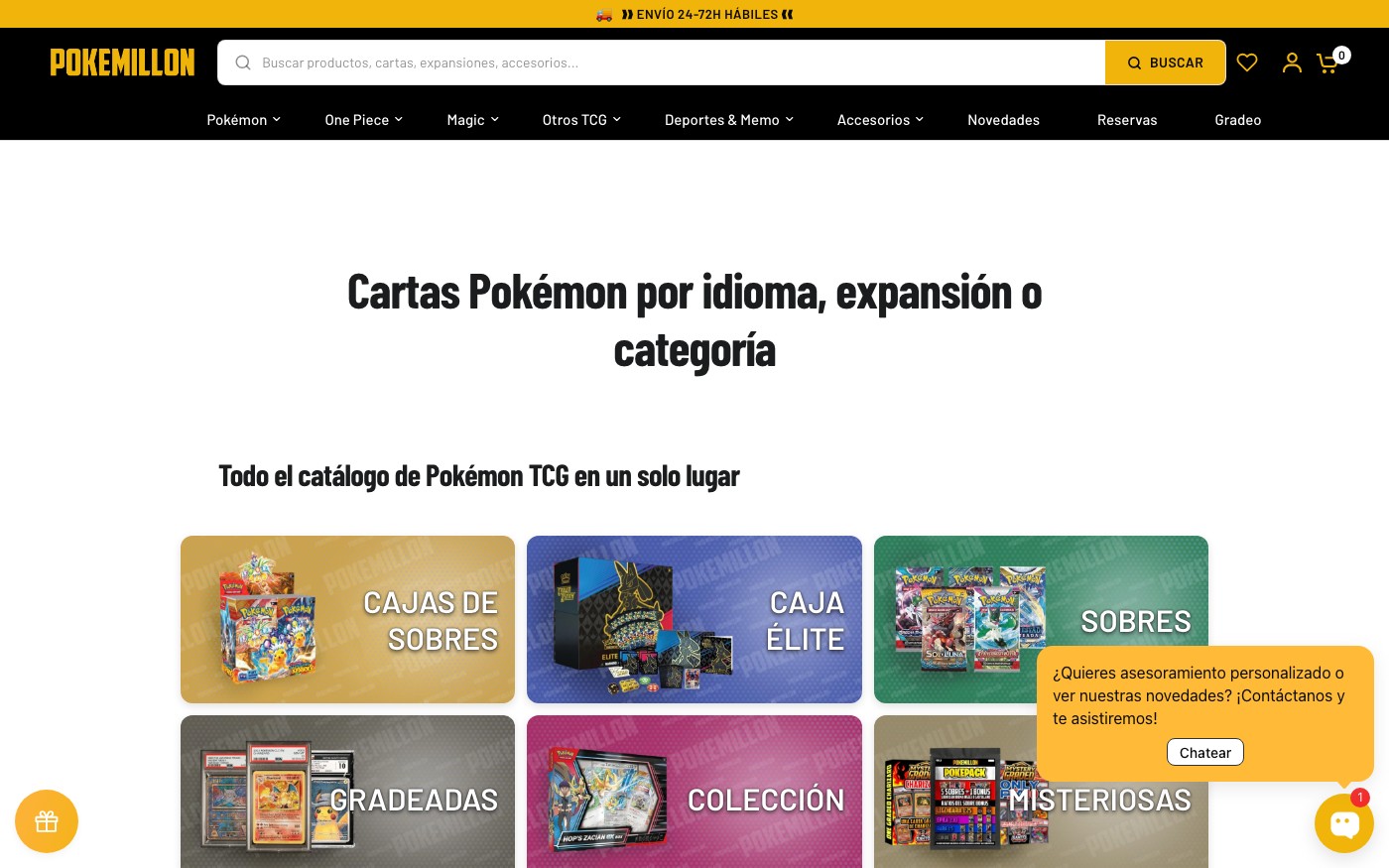 Captura limpia de la home oficial de Pokemillon