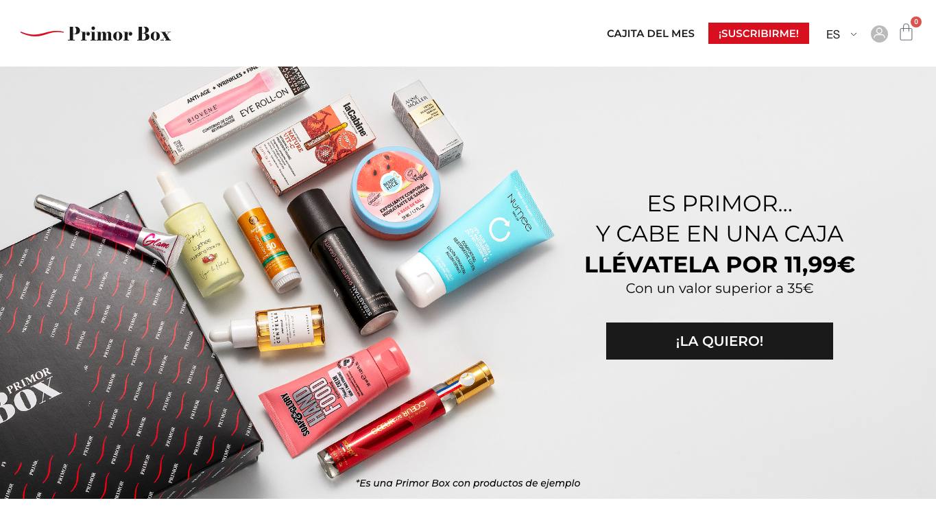 Captura limpia de la home oficial de Primor Box