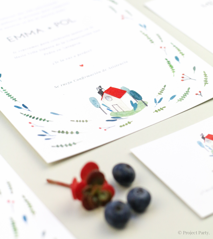 Invitación de boda Home Sweet Home