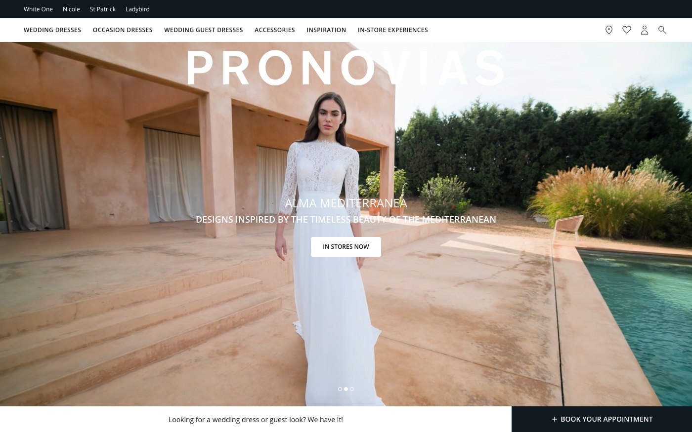 Captura real of the home of Pronovias