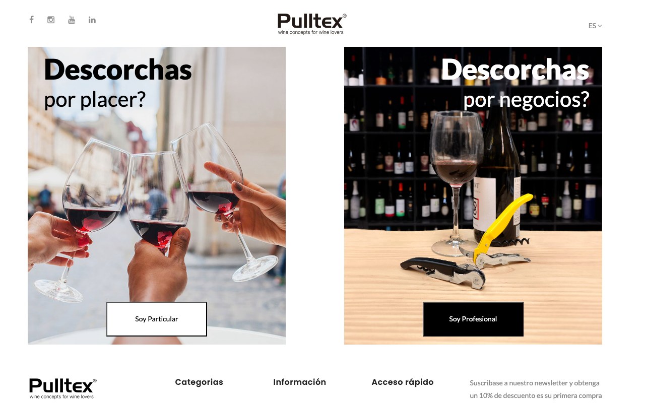 Captura limpia de la home oficial de Pulltex