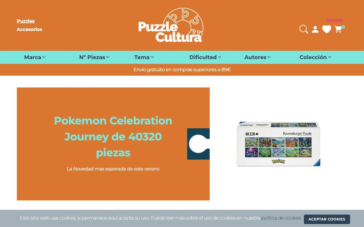 Captura limpia de la home de PuzzleCultura