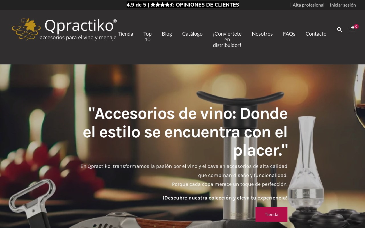 Captura limpia de la home oficial de Qpractiko