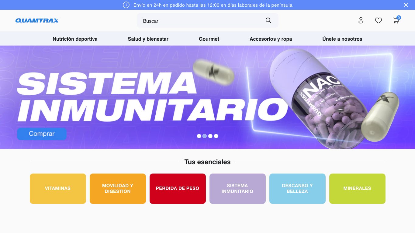 Página principal de Quamtrax