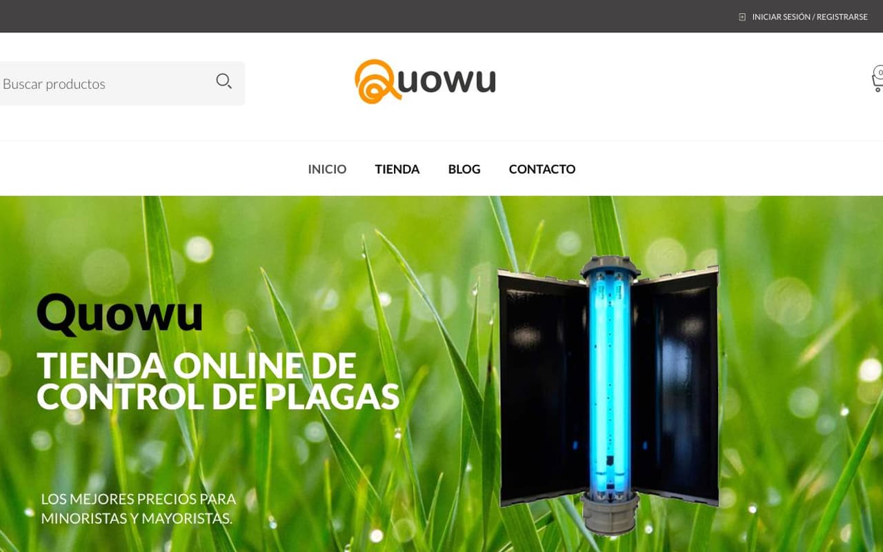Captura de pantalla de la home de Quowu
