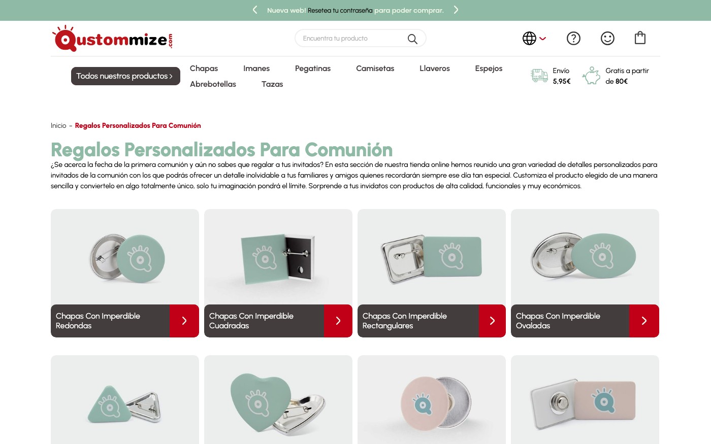 Captura limpia de la home oficial de Qustommize