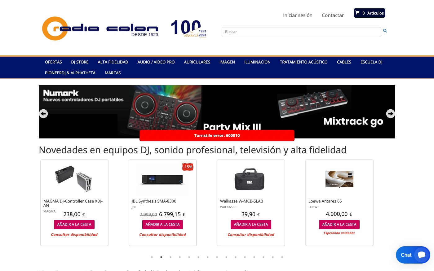 Captura limpia de la home oficial de Radio Colón