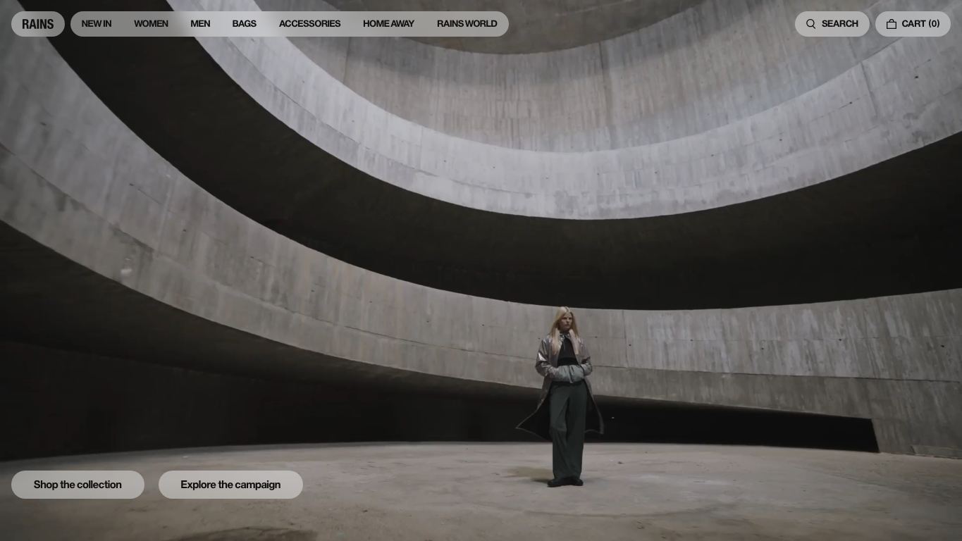 Captura real de la home de RAINS