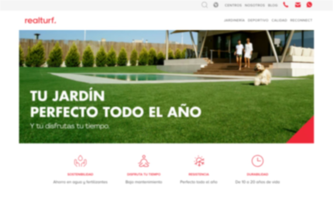 Captura limpia de la home oficial de Realturf