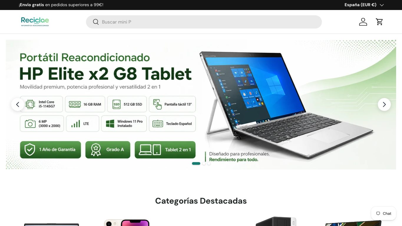 Captura home-top limpia of Reciclae