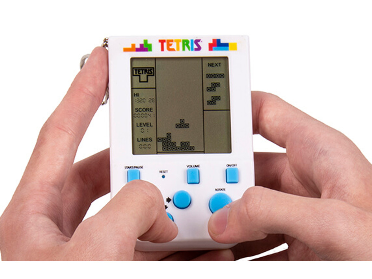 Miniconsola de Tetris con llavero