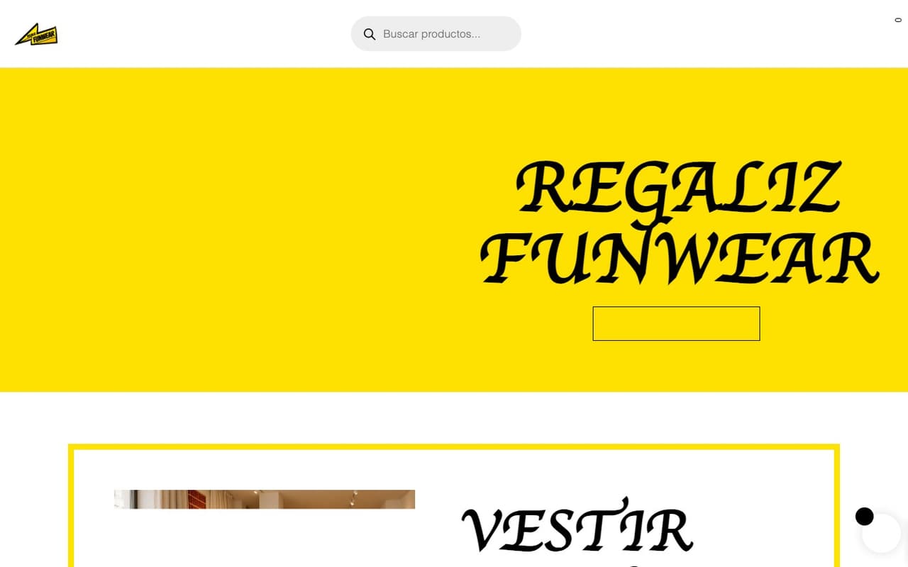 Captura limpia de la home oficial de Regaliz Funwear