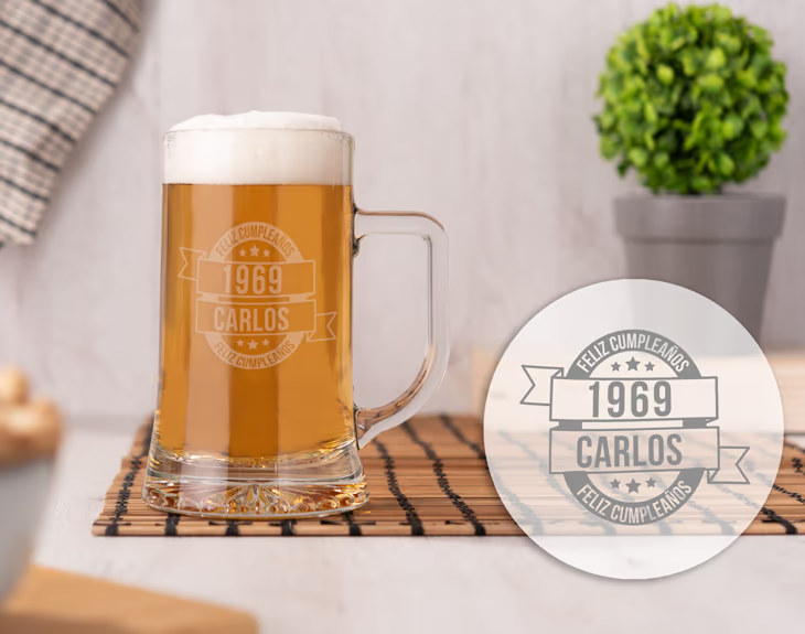 Jarra de cerveza Feliz Cumpleaños
