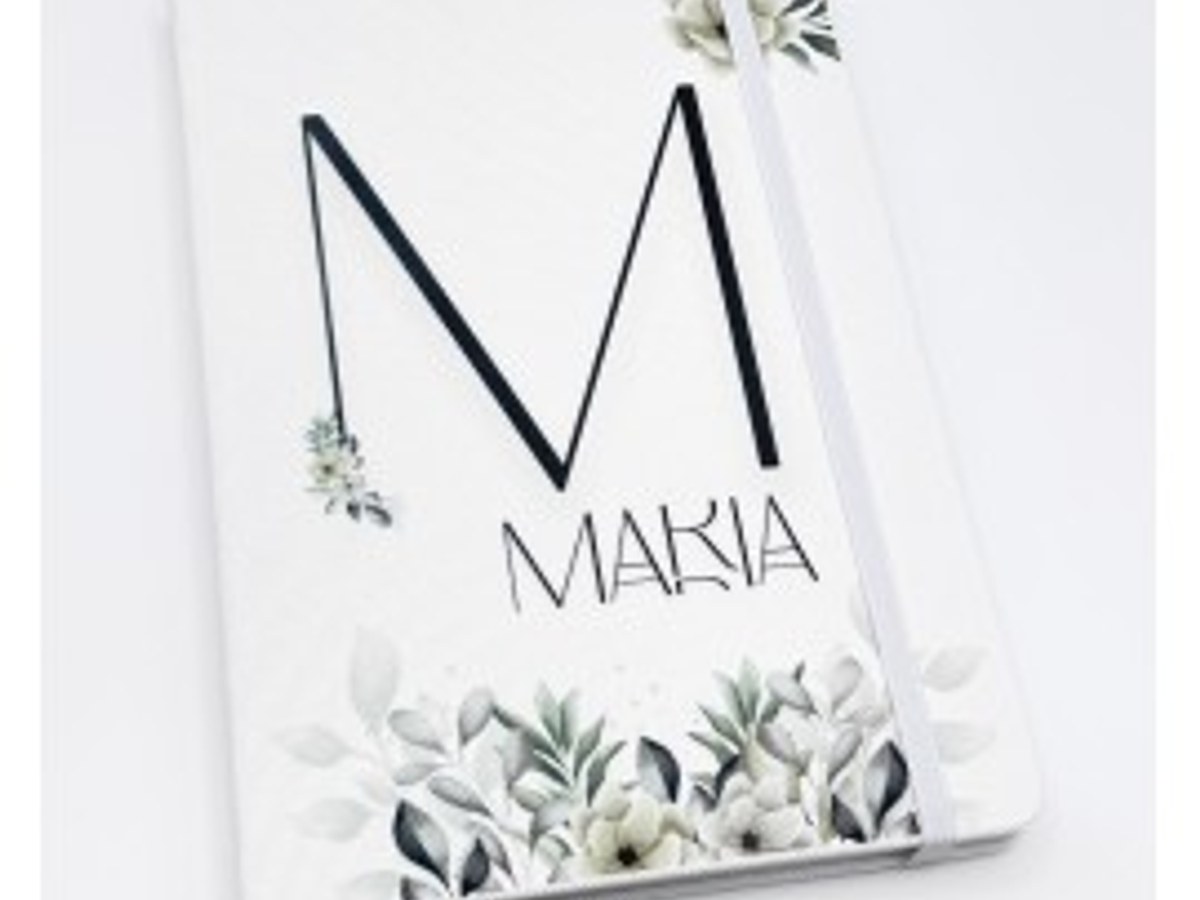 Libreta inicial floral personalizada
