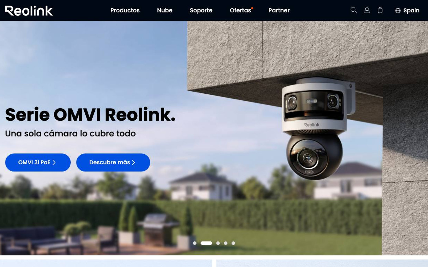 Captura limpia de la home oficial de Reolink