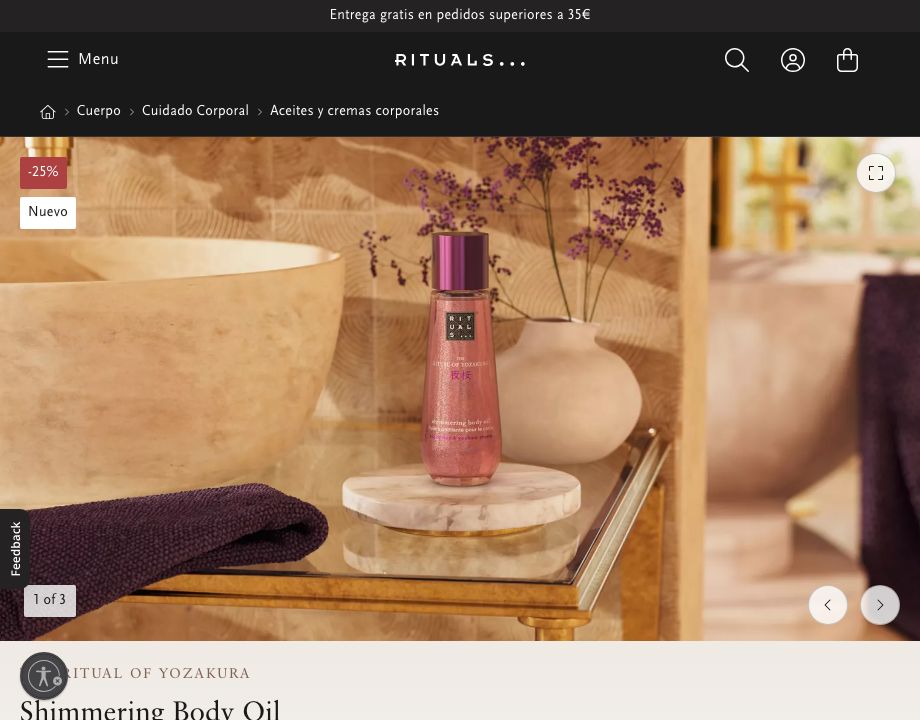 Shimmering Body Oil The Ritual of Yozakura
