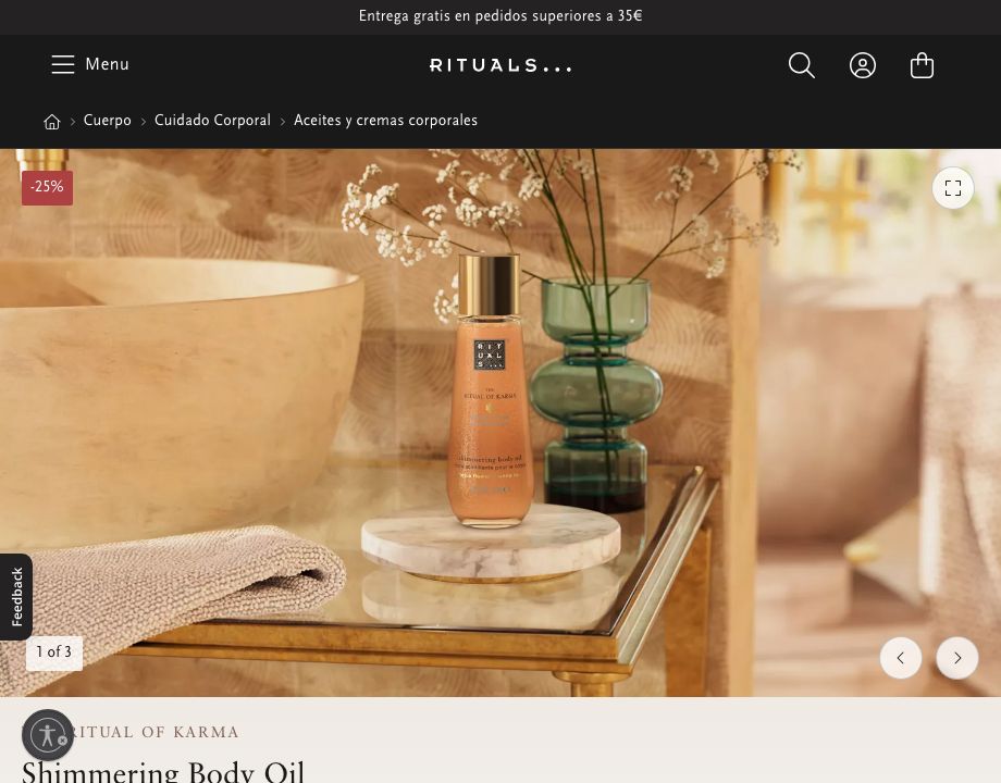 Shimmering Body Oil The Ritual of Karma