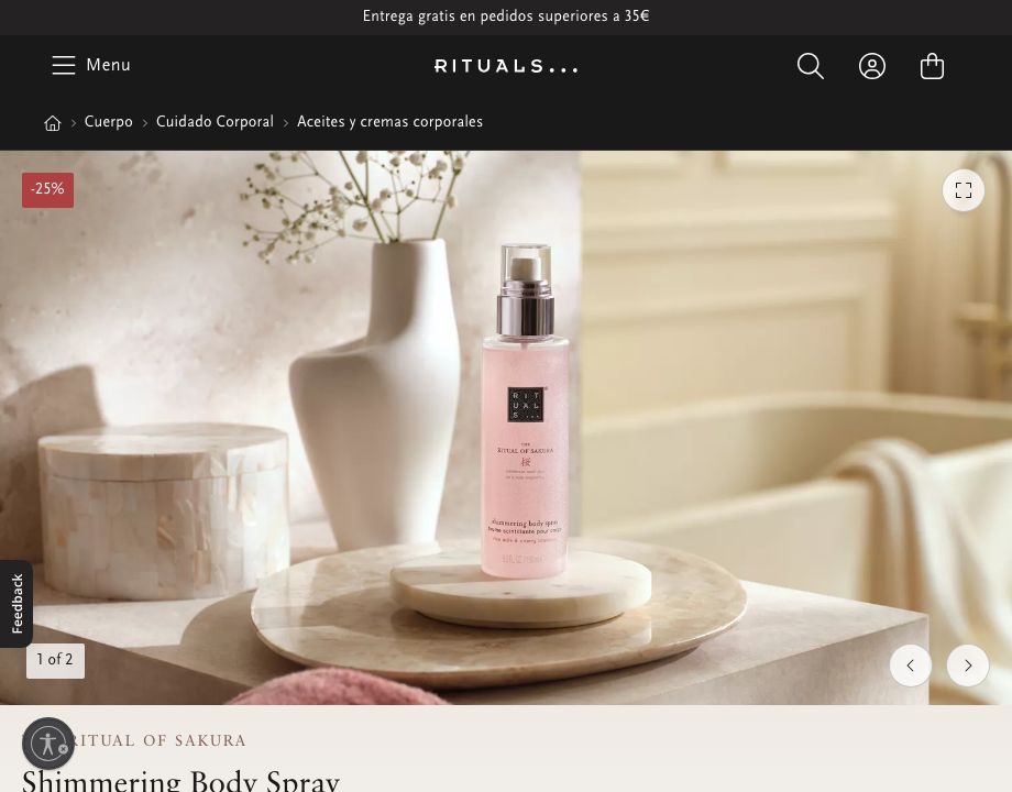 Shimmering Body Spray The Ritual of Sakura