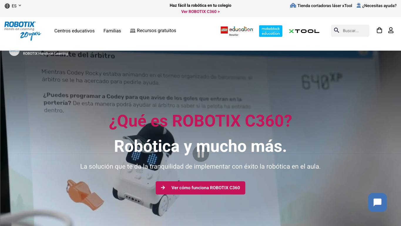 Captura limpia de la home de ROBOTIX