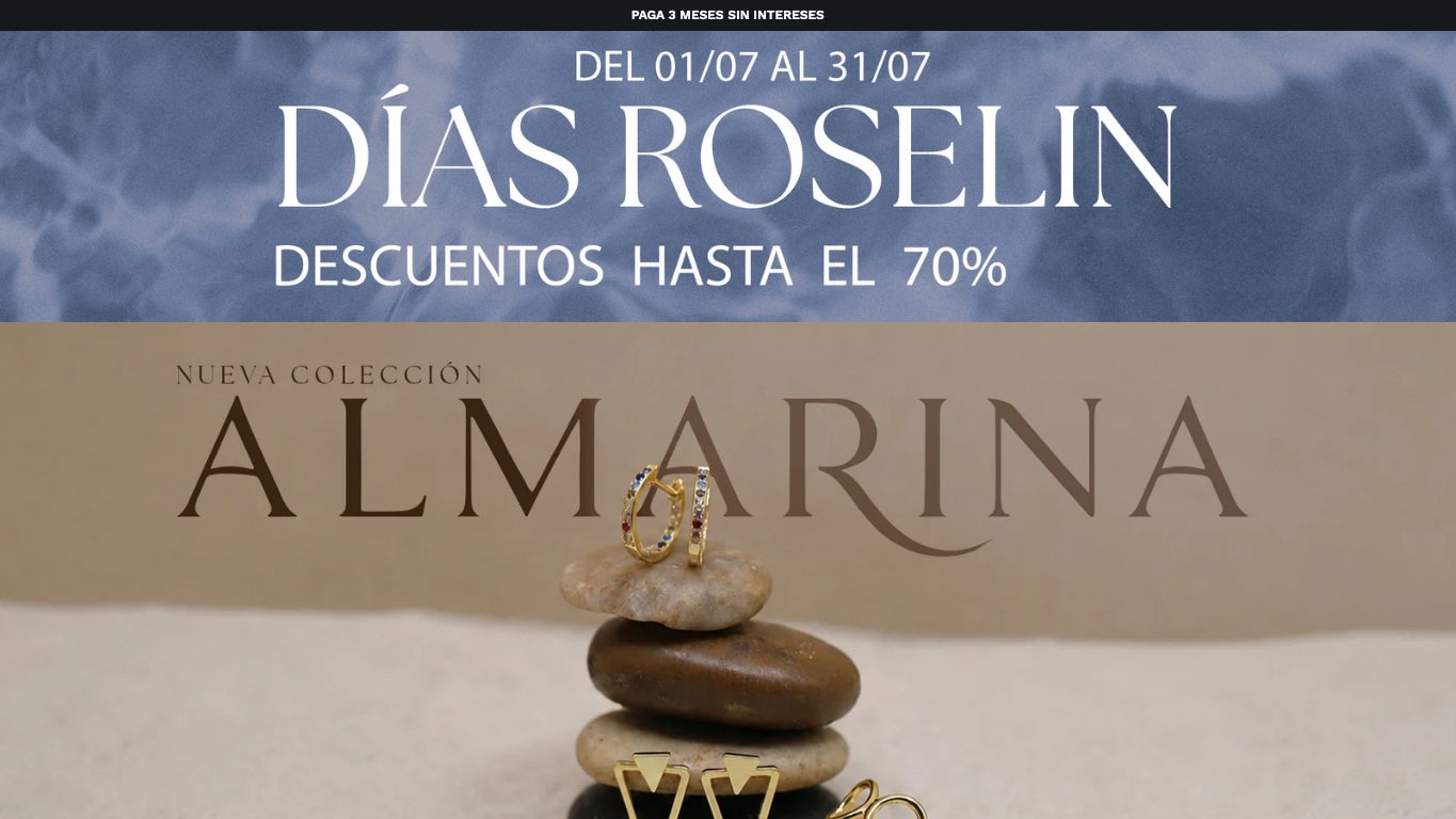 Captura real de la home de Roselin