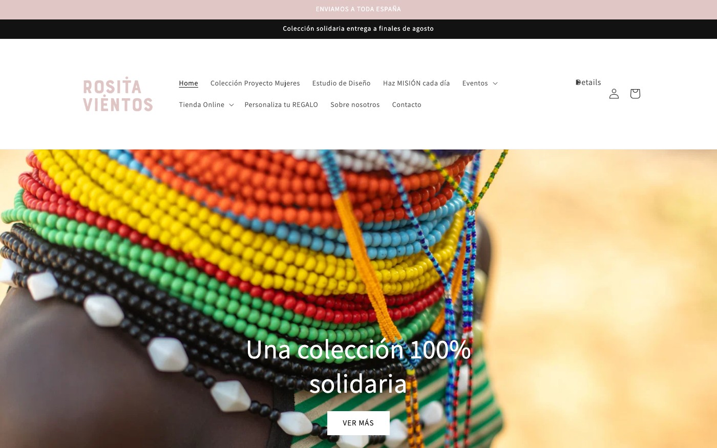 Captura limpia de la home oficial de Rositavientos