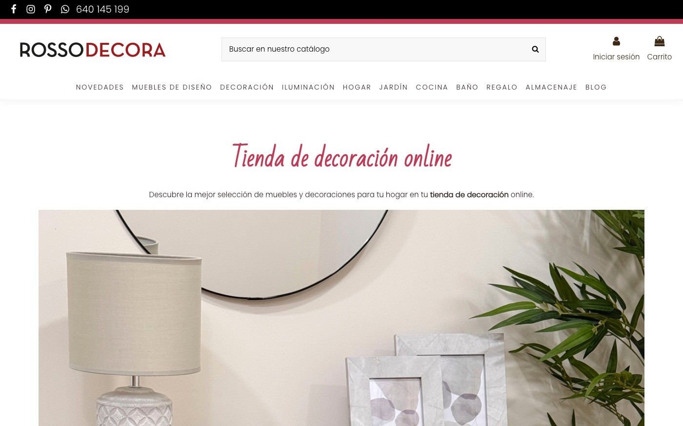 Captura limpia de la home oficial de Rosso Decora