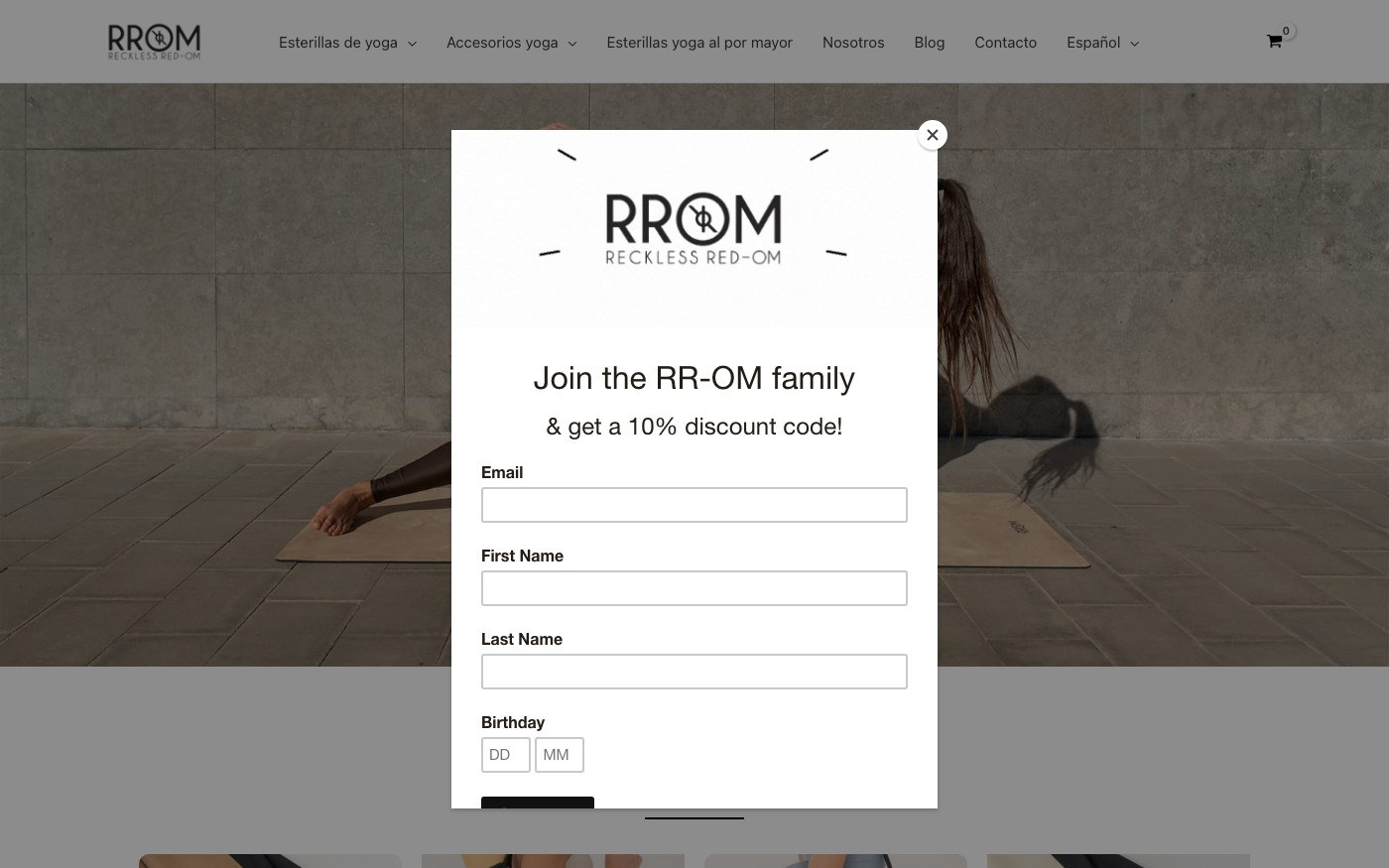 Captura de pantalla de la home de RR-OM
