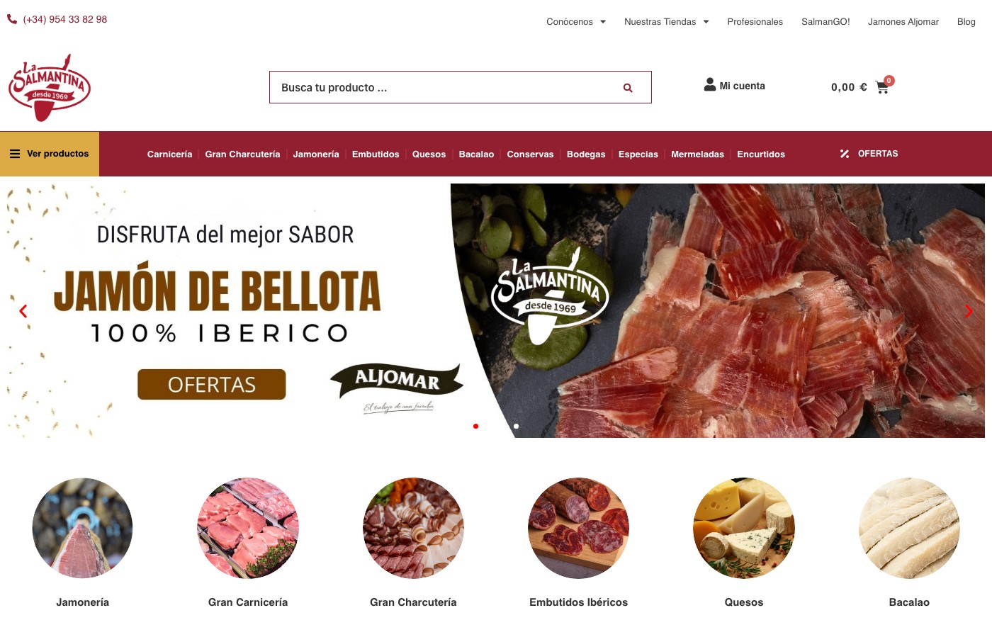 Captura limpia de la home oficial de La Salmantina