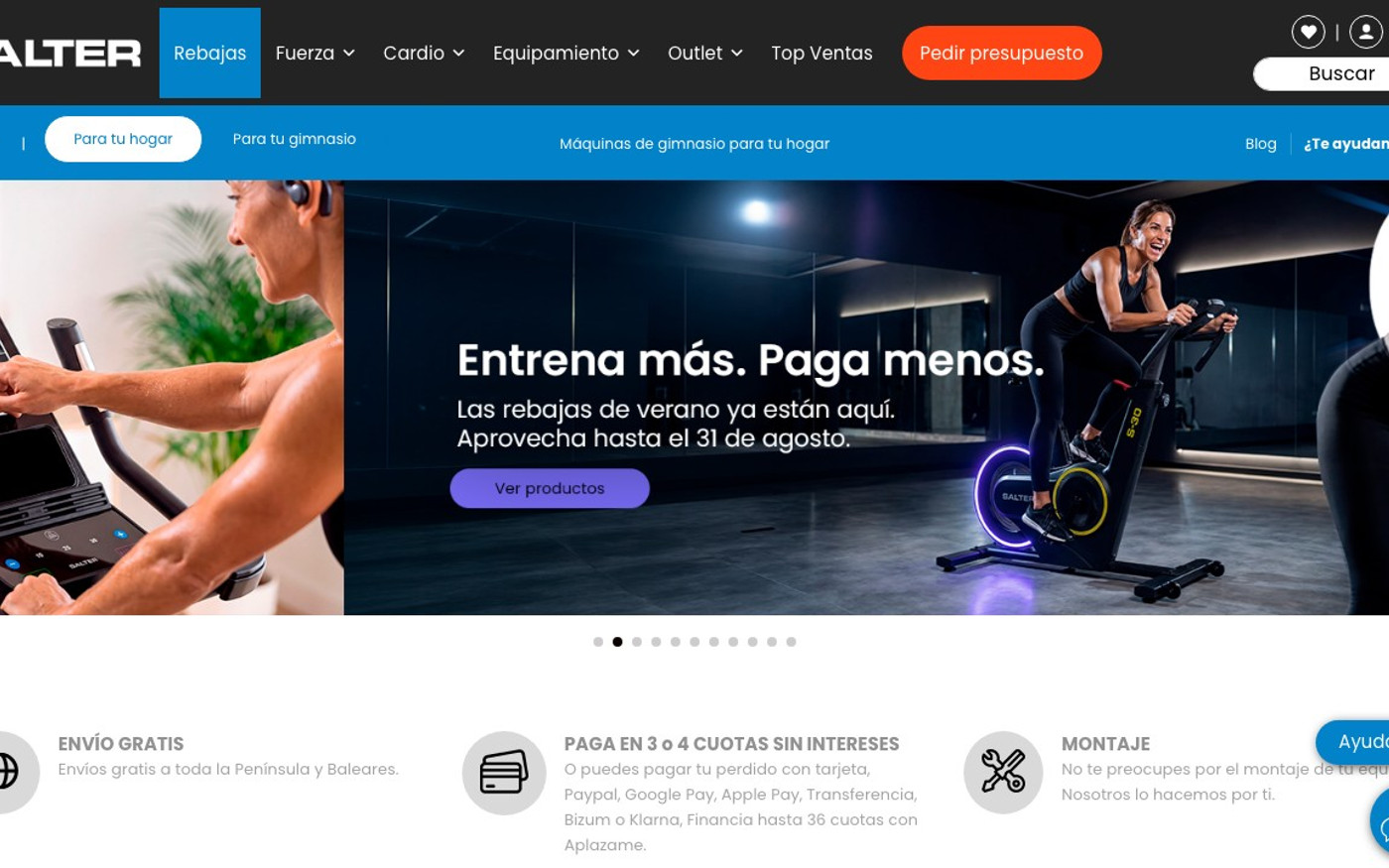 Captura limpia de la home oficial de Salter