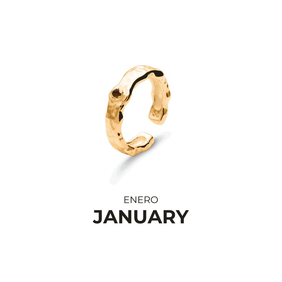 ANILLO PIEDRAS DE NACIMIENTO BAÑADO EN ORO