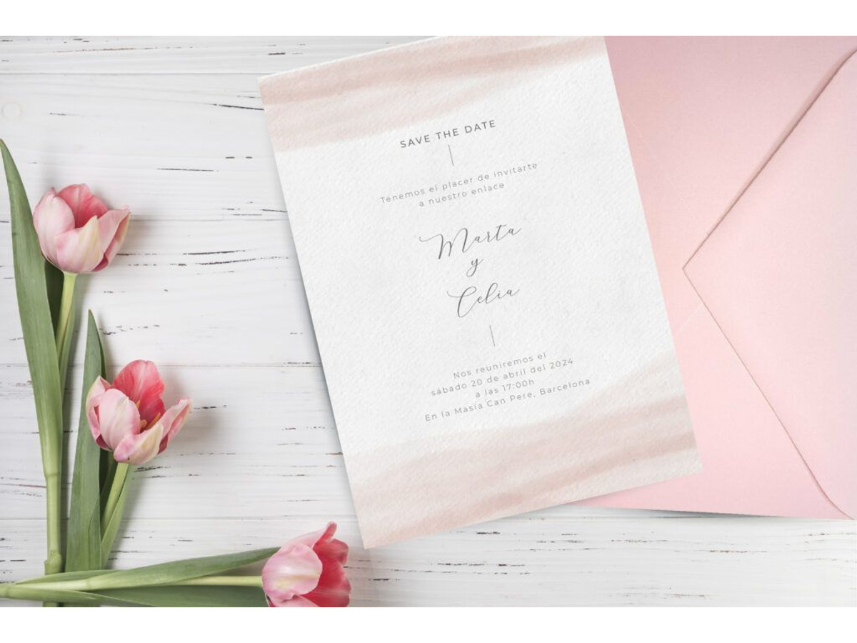Invitación de boda Pink