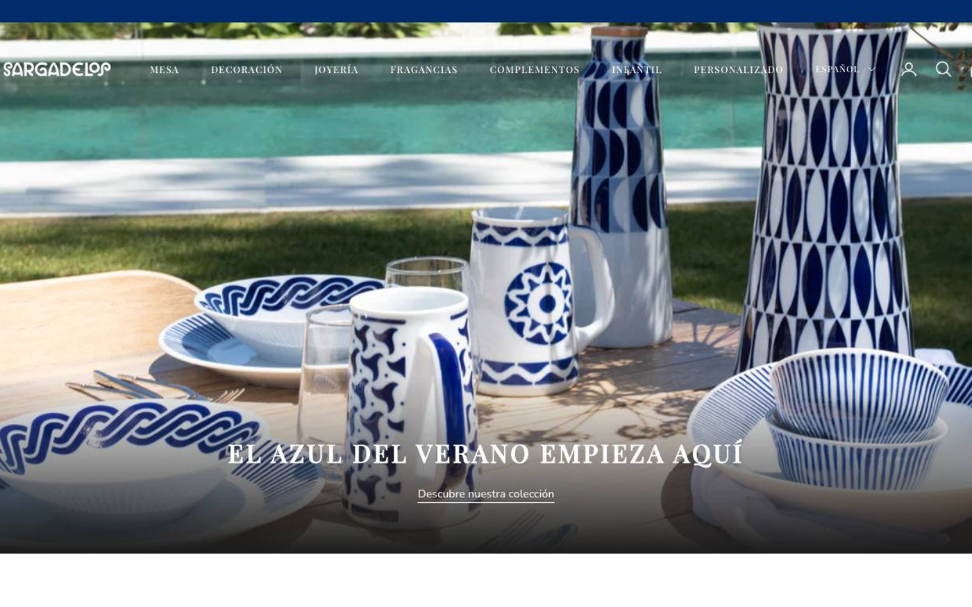 Captura limpia de la home oficial de Sargadelos