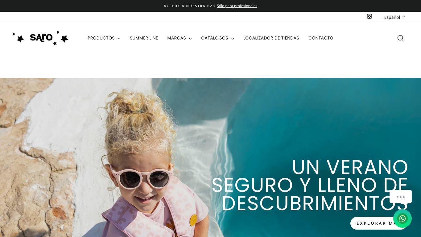 Captura de pantalla de la home de SARO