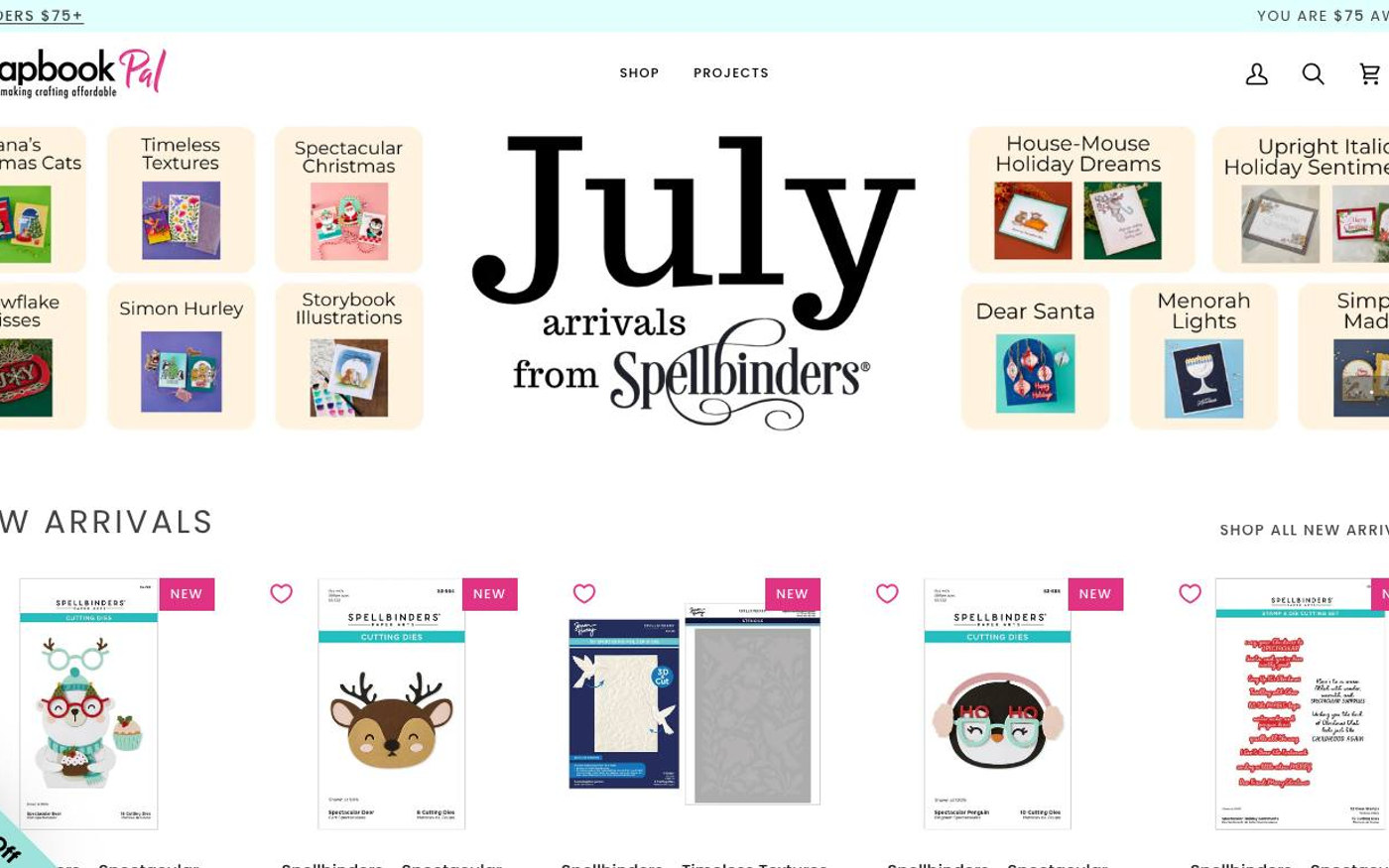 Captura de pantalla de la home de ScrapbookPal