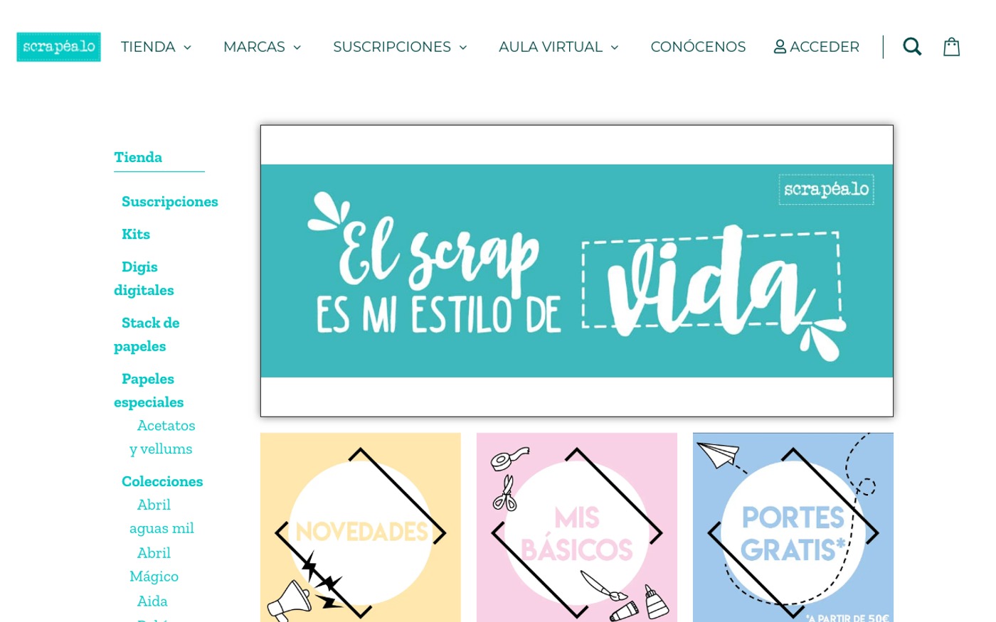 Captura limpia de la home oficial de Scrapéalo