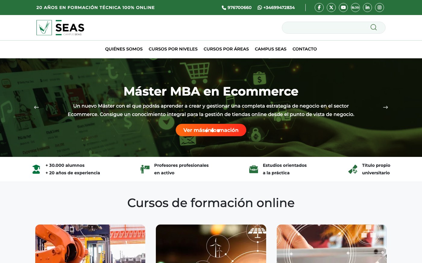 Captura limpia de la home oficial de SEAS