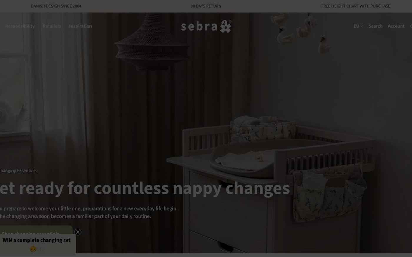 Captura de pantalla de la home de Sebra