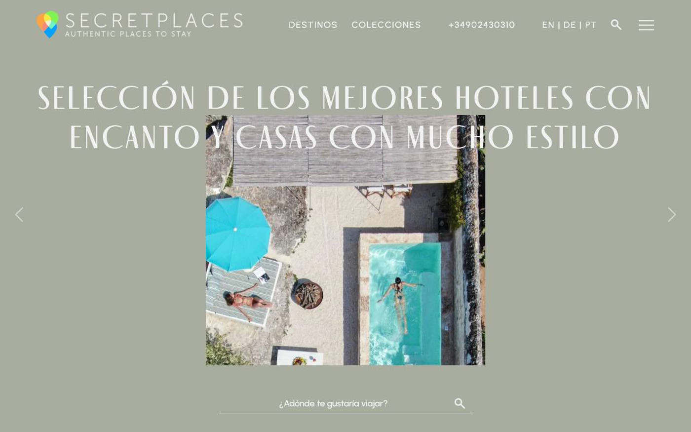 Captura limpia de la home oficial de Secretplaces