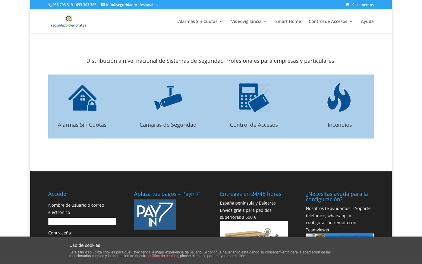 Captura limpia de la home oficial de Seguridad Profesional